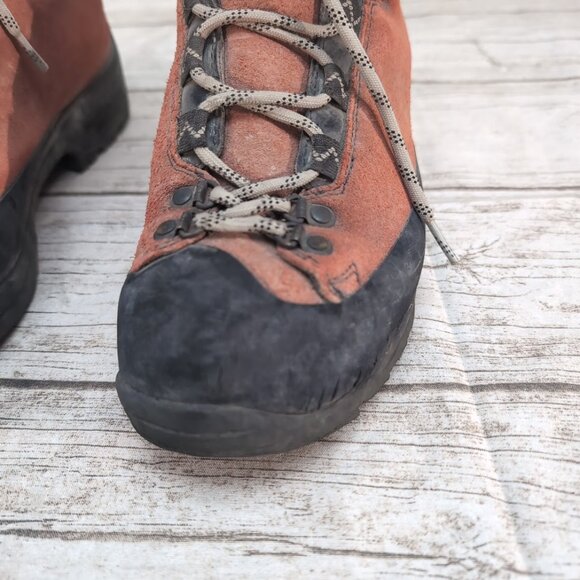 Scarpa Red Suede Leather Hiking Mountaineering Lace Up Boots - Picture 8 of 9